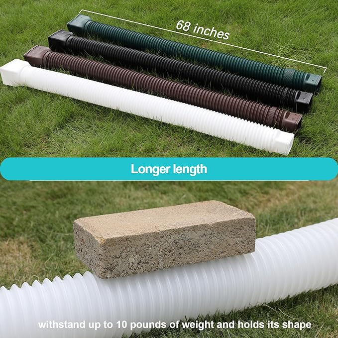 White 1-Pack Rain Gutter Downspout Extensions Flexible, Drain Downspout Extender,Down Spout Drain Extender, Gutter Connector Rainwater Drainage,Extendable from 21 to 68 Inches
