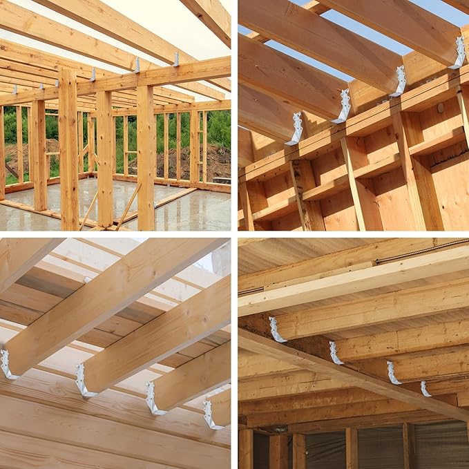 25 PCS 2"x6"Joist Hanger,20 Gauge Double Shear Face Mount Rafter Hanger for Deck Brackets,Rafter Brackets,Hurricane Ties for rafters