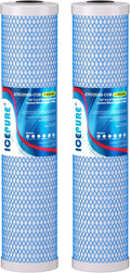 ICEPURE 20" x 4.5" Whole House Upgraded Activated Carbon Water Filter, 20 inch Lead Removal Water Filter Cartridge Replacement for FC25B, EPM-20BB, CB-BB-20, 155783-43, CTO20BB-CQB, 5 Micron, 2 PACK