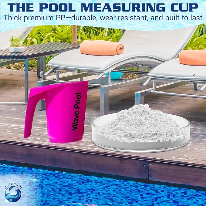 DE Pool Filter Powder Scoop – 1 lb Measurement – Compatible with All DE Filters – EZ Grip Design for Easy Handling – Large DE Chemical Scooper for Pool Maintenance