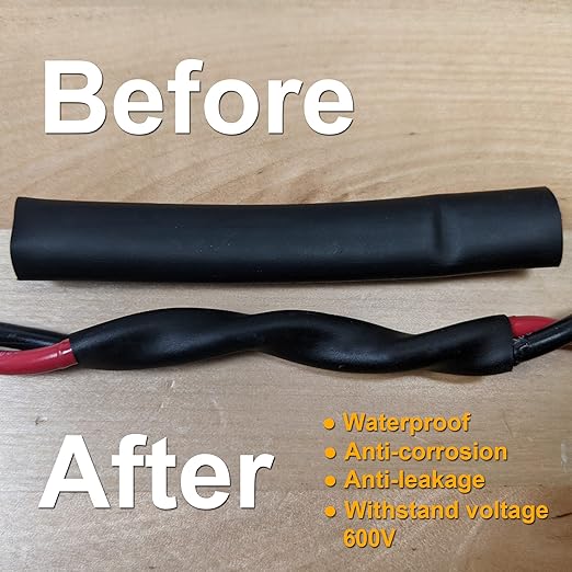 TKDMR 98 Ft 3/32" Heat Shrink Tubing - 3:1 Ratio Marine Grade Heat Shrink,Wire Cable Adhesive Lined Tube Insulation Seal Against Moisture Corrosion and Air Leakage.Black