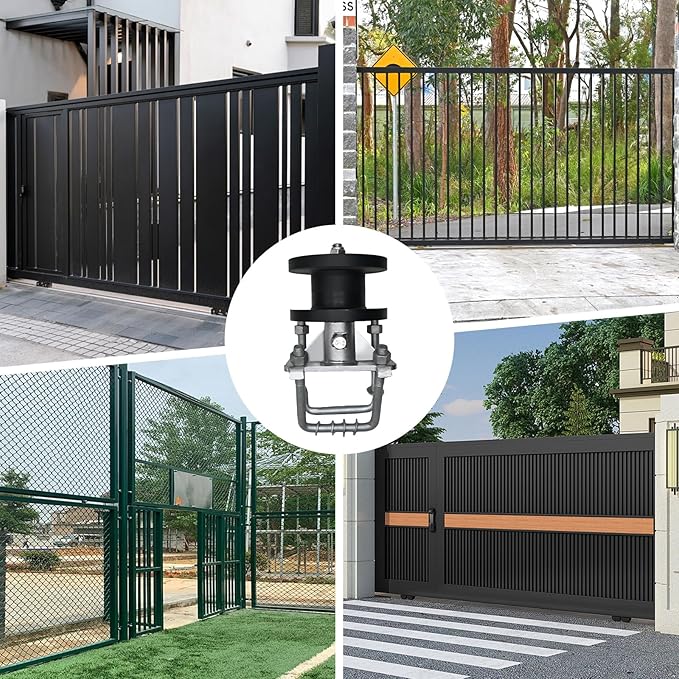 Sliding Gate Rollers, Nylon Cantilever Slide Gate, Rolling Cantilever, 4" Square Post × 2" Chain Link Fence Gate Frame, Slide Gate Roller Hardware - Pack of 1
