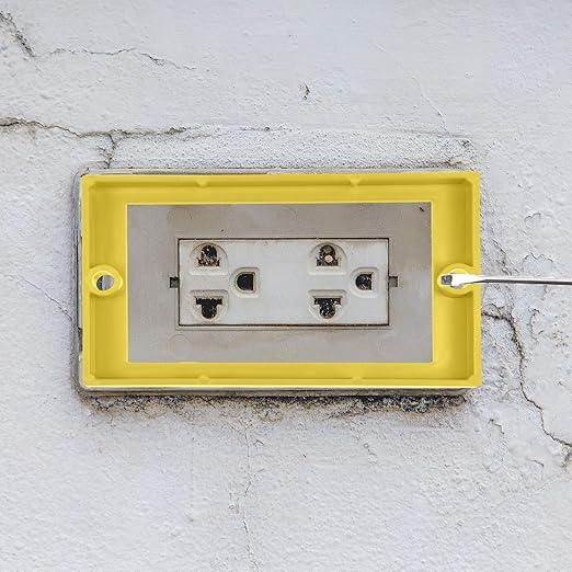 3Pcs 1/4" Electrical Box Extenders Single Gang Outlet Box Extenders for Outlets Receptacle Boxes Extension for Electrical Boxes Outlet Light Switches (Yellow)