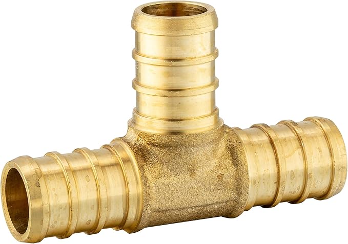 (Pack of 30) EFIELD 3/4" Pex Brass Crimp Barb Fittings: Tee, Elbow and Coupling, 10 Pieces each, ASTM F1807,(PEX1807199)