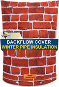 Backflow Preventer Cover Insulated (5˚F) - 18" W x 34" H Backflow Cover for Winter Pipe Freeze Protection - Sprinkler Covers for Outside - Double Wall Insulation Cover Brick Red