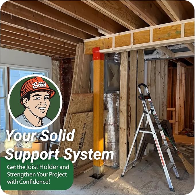 Ellis Manufacturing Joist Holder, 6x6 Secure Posts to Joists in Crawl Space - Extra Lateral Support, Quadruple 2x6