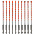Concrete Carbide Drill Bits Hex Shank Masonry Cement Tile Drill Bit Set for Glass/Brick/Plastic/Cement/Tile 3/16" (10PCS)