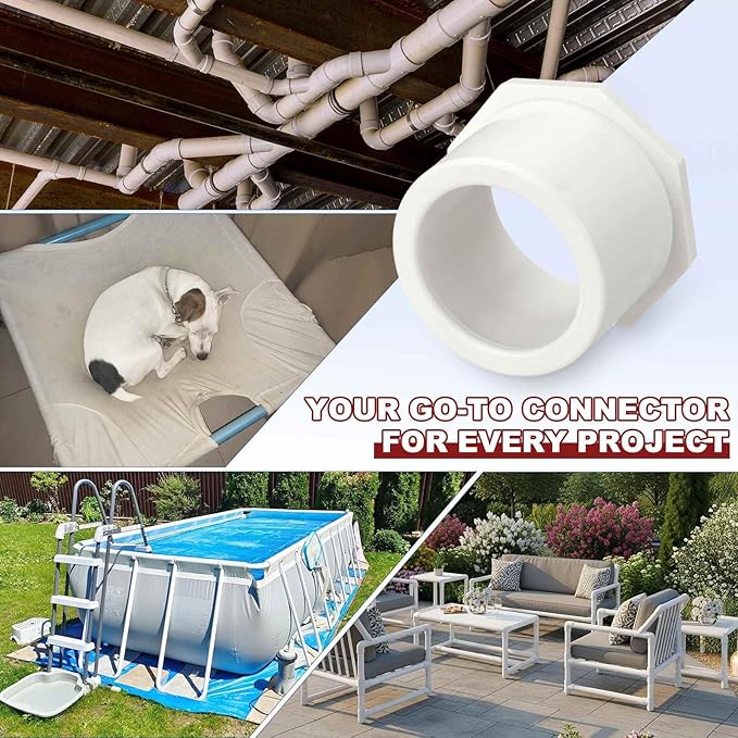 10Pcs 3/4"x1/2" PVC Reducer Bushing Fitting, SCH40 (Socket x Socket) Furniture Grade PVC Pipe Fitting, Reducer Bush Adapter for Home Sewer Plumbing, Industrial, Pipe Connection