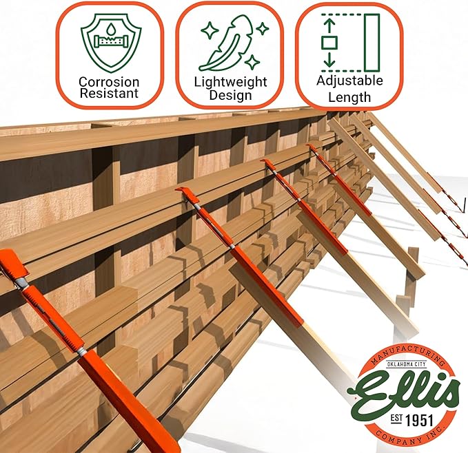 Ellis Manufacturing Company Concrete Wall & Column Brace with Bent Plate - Concrete Form Support - Adjustable Turnbuckle Tensioner for Wall Bracing, Beam Alignment, & Concrete Forms