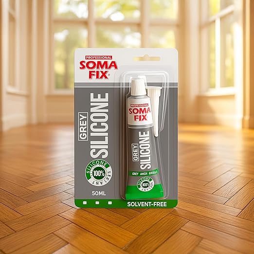 Silicone Caulk - Squeeze Tube Silicone Sealant for Wood, Kitchen, Bathroom, Sink, and Windows - Multi-Purpose & Waterproof (Gray)
