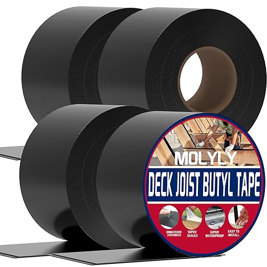 Joist Tape for Decking 3 inch, 3''×50' Waterproof Seal Antiseptic Joist Deck Tape, Self-Adhesive Flashing Joists Tape for Wood Decks Beams Roof
