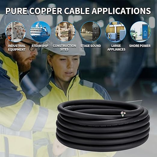 10 Gauge 3 Conductor Electrical Wire 10 AWG 3 Wire Oxygen-Free Copper PVC Stranded 26FT 10/3 Wire for LED Lighting Outdoor Low Voltage Extension Cable (10AWG-3C, 26FT)