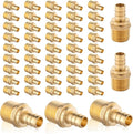 50-Pack EFIELD Barb Crimp PEX 3/4" x 3/4" NPT Male Threaded Adapter, Brass Fitting, UPC Certified,(PEX1807269-50PCS)