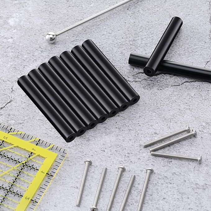 48 Pieces Electrical Outlet Spacers Extender Kit Includes 24 pcs 3 Inch Switch and 24 1-1/2 Inch 6-32 Thread Flat Head Device Mounting Extra Long Electrical Outlet Screws(Black)