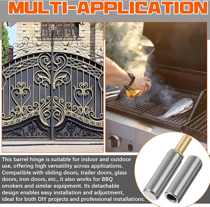 30 Pack 2-1/2" x 3/8" Weld on Bullet Hinges BBQ Smoker Weldable Barrel Hinges Heavy Duty Carbon Steel Detachable Gate Door Fittings for Swing Door Trailer Ramp