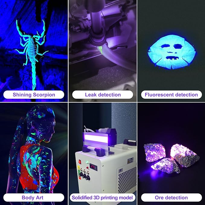 DARKBEAM UV Flashlight Black Light LED 395 NM, Ultraviolet Flashlights, Rechargeable USB-C Woods Lamp, Water Resistant Focusable, for Leak Detection and Curing UV Resin