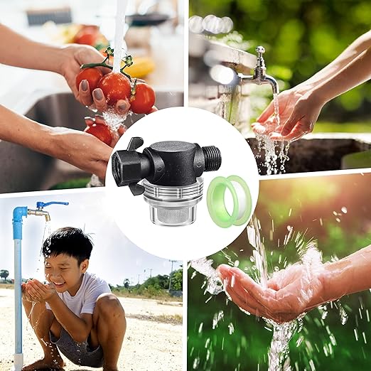 Dreyoo Water Pump Strainer Filter, Compatible with Shurflo Swivel Nut 255-315, 1/2 Inch Fitting with 50 Mesh Stainless Steel Screen and 6.6 FT Tape