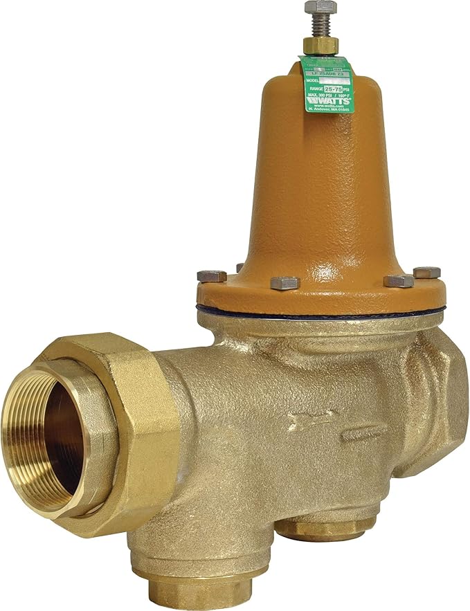 Watts LF25AUB-Z3 Series 2" Lead-Free Cast Copper Silicon Alloy Water Pressure Reducing Valve, NPT Female Union x NPT Female Outlet, SS Seat, Adjustable Pressure 25 to 75 psi, Maximum 300 psi