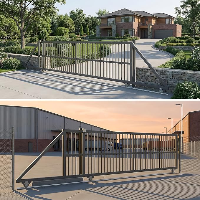 3 FT Heavy Duty Extra Wide V-Track (3FT×1), Compatible with 4" & 6" Large V-Groove Rollers for Smooth Sliding Without Hitting Anchor Bolts Includes Hammer Drive in Anchors for Sliding Gates Driveway