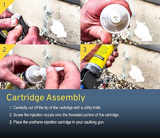 uPlug DIY Foundation Crack Repair Kit (10-FT) – Foam Filler & Injection Sealant for Concrete Walls