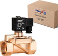 UNOX 1 1/4" NPT Solenoid Valve 12V DC, Brass Control Valve Normally Closed - 7-232 PSI Multi-Purpose Reliable Control Valve for Water, Air, and Gas - Solenoid Valves