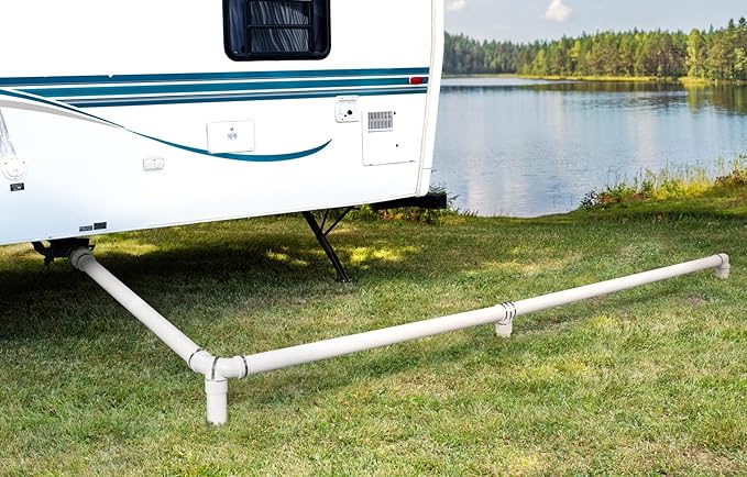 Fernco QwikCamp RV and Camper Sewer Waste Plumbing Connection System Kit with Slip Fit Coupling Adapter for 3-in. PVC Pipe in White