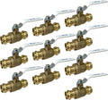 PROCURU 10-Pack 3/4-Inch Press Copper Ball Valve, Heavy Duty Brass Body, Full Port, LF Certified Safe (3BP075-10P)