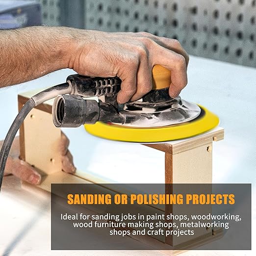 VIBRATITE 6 Inch 6 Hole Sander Backing Plate Pad, 5/16 Inch-24 Thread Dustless Random Orbital Sanding Pads, Dual-Action Orbital Sander/Polisher Backing Pad for Sanding Finishing Polishing, 6 Nails