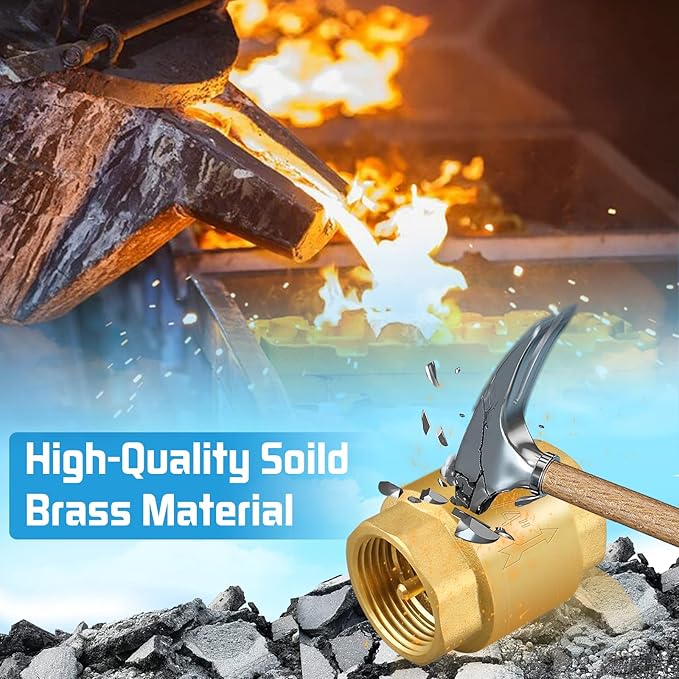 2PCS 3/4 NPT Thread Spring Check Valve, Brass Non Return One Way Horizontal Vertical Inline Water Check Valve for Well, Pump, Tank, Backflow Prevention