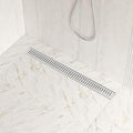 Neodrain 28" Brushed Linear Shower Drain Shower Linear Drain, Removable Capsule Pattern Grate, Bathroom 304 Stainless Steel Rectangle Shower Floor Drains- CUPC Certified