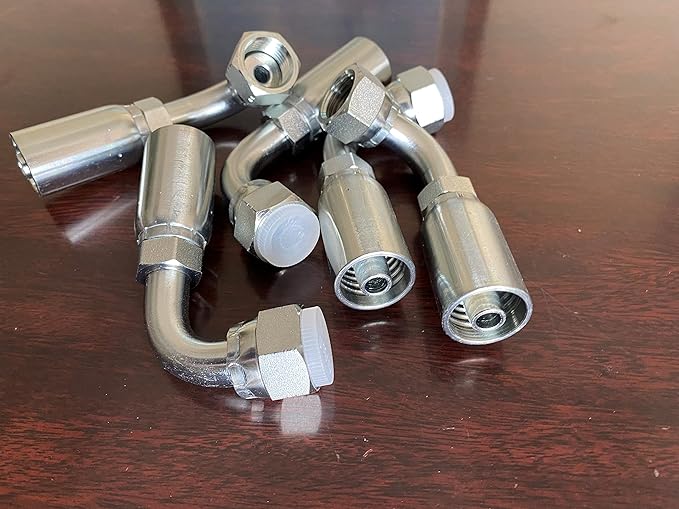 1/2" Female Flat Face Swivel 3/8" Hose WITH A 90 Elbow fitting 5 PK 06UA28 HY