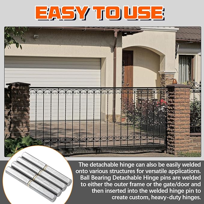 15 Pack 4" x 9/16" Weld on Bullet Hinges BBQ Smoker Weldable Barrel Hinges Heavy Duty Carbon Steel Detachable Gate Door Fittings for Swing Door Trailer Ramp