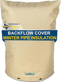 Backflow Preventer Cover Insulated (5˚F) - 24"W x 36"H Backflow Cover for Winter Pipe Freeze Protection - Sprinkler Covers for Outside with 7 Layers Fabric Double Wall Insulation Cover
