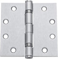 Dynasty Hardware Door Hinges, Heavy Duty 4.5x4.5 Full Mortise Ball Bearing Design for a Smooth Quiet Swing, Ideal for Commercial or Heavy Doors, Brushed Chrome Finish, 3-Pack