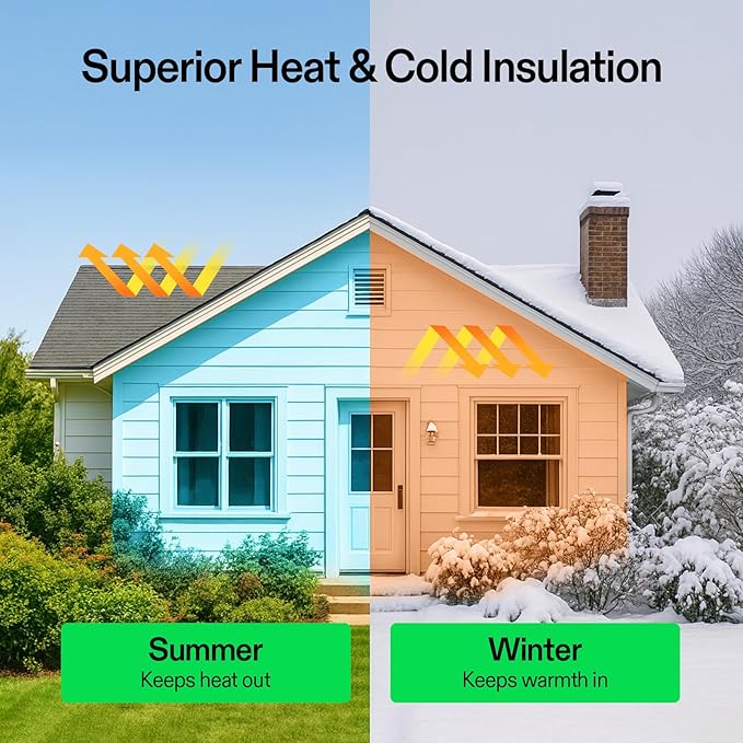 VIVOSUN Double Bubble Foil Insulation Roll, 6" x 25 ft Reflective HVAC Pipe & Duct Wrap, Weatherproof Thermal Insulation for Attics, Windows, Garages