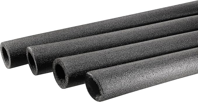 MECCANIXITY Foam Tube Sponge Protective Sleeve Black Seal Sleeve Polyethylene Pipe 30mm(1.2 Inch) ID for Pipe Insulation, Pack of 4