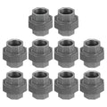 uxcell Pipe Fittings Union, 3/4 Inch Malleable Cast Iron Union Threaded for Vintage Retro Industrial Pipe, Furniture and DIY Decor Black, 10Pcs
