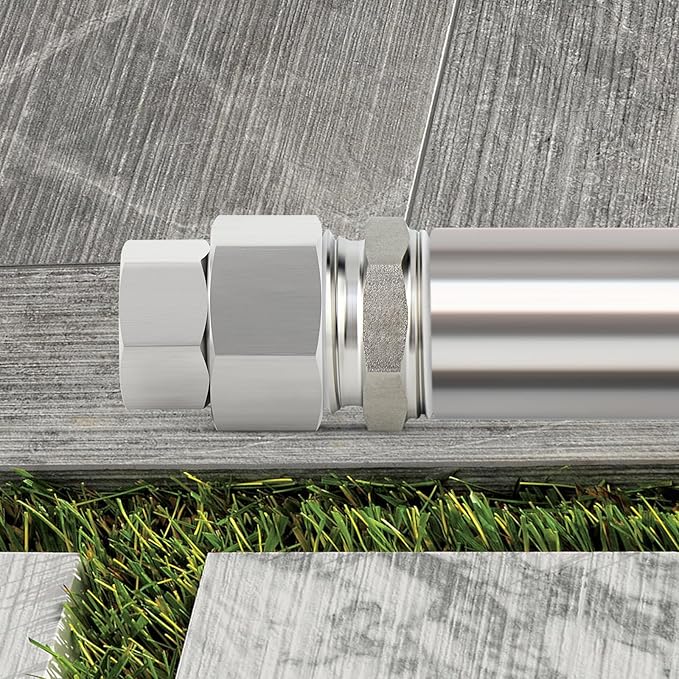 TAISHER 2PCS 304 Stainless Steel Garden Hose Adapter, 3/4" GHT Female x 3/8" NPT Female Garden Hose Connector with Washers