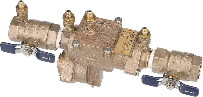 Febco LF860 Series 1" Lead-Free Bronze Reduced Pressure Zone Backflow Preventer Assembly, Quarter Turn Shutoff, Small Diameter, Spring-Loaded Check Valves, Water Line and Irrigation System
