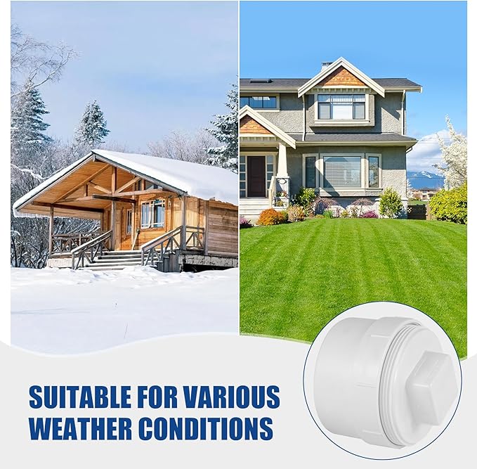 4" PVC Sewer Cleanout cap, DWV Flush Sewer Cleanout Adapter with Plug for Outdoor Garden,RV and More Drainage Piping Fitting