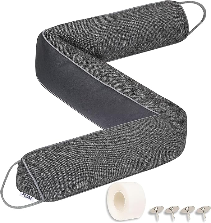 TORRAMI Under Door Draft Stoppers 36 Inch, Heavy Triangle Stop Draft Block Cold Air/Wind/Breeze Noise Blocker Door Sweeps Weather Stripping Bottom Seal Dark Gray