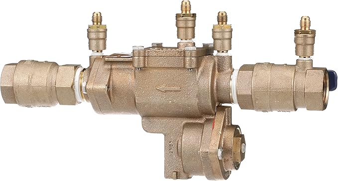 Febco LF860 Series 1" Lead-Free Bronze Reduced Pressure Zone Backflow Preventer Assembly, Quarter Turn Shutoff, Small Diameter, Spring-Loaded Check Valves, Water Line and Irrigation System