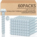 Tandefio 60 Pack 3/8" x 2"-1/2" Concrete Screw Anchor Galvanized Large Diameter Heavy Duty Plated Concrete Anchors for Masonry Brick Anchoring Block Decking Framing Hex Drive