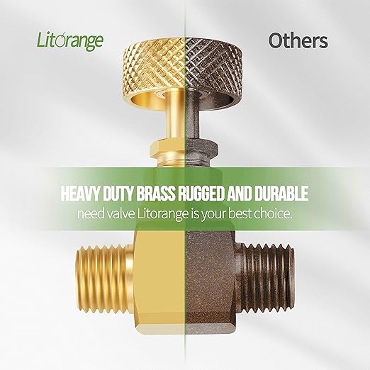 2 Pack Heavy Duty Brass Replacement Control Needle Valve 1/4" Male NPT X 1/4" Female NPT Connection