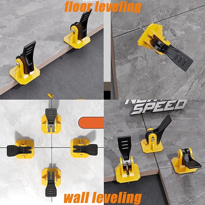Tile Leveling System Kit 1/8 Tile Spacers Reusable 50pcs Leveler Tile Tools for Installation+50pcs Replaceable Spare Steel T-Pin Upgraded Adjustable Fit 8-12mm Tile Floor Leveling Compounds Set