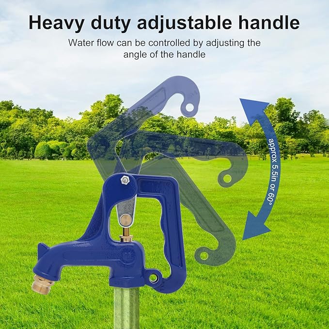 Yard Fire Hydrant Head, Adapts to 3/8"-16UNC Male Thread Rod,1" NPT Male Thread Pipe.for Yard, Garden, Pasture Irrigation and Drinkin (No Tubes and plungers)