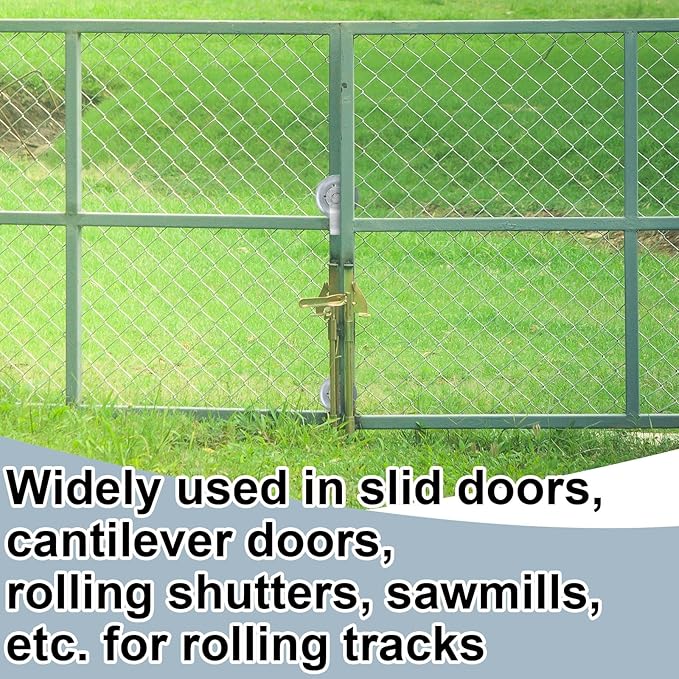 Pasimy 4 Pcs 5'' Sliding Gate Roller Galvanized Steel Pipe Track Roller Gate Hardware Kit for 1 5/8" Pipe Track Fence