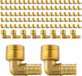 (Pack of 100) EFIELD Pex 1/2"x1/2" Male Threaded NPT Elbow Brass Crimp Fittings, ASTM F1807,(PEX1807096-100PCS)
