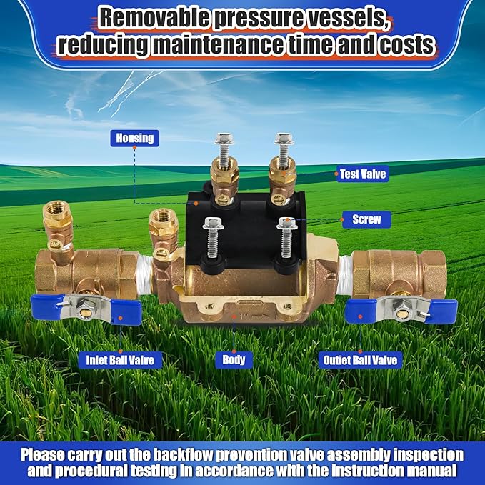 1-350 1" Double Check Backflow Preventer, Double Check Valve Assembly, Backpressure and Backsiphonage