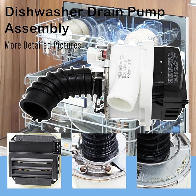 DD93-01013A Dishwasher Drain Pump Assembly Compatible with DW80M9550UG/AA,DW80R9950US/AC,DW80R9950UG/AC etc